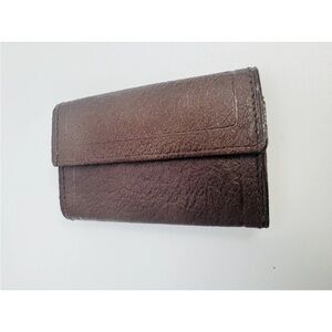 Vintage Brown Genuine Boar hide Key Holder 6 Keys Trifold Hickok